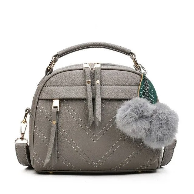 Cyflymder PU Leather Handbag For Women Girl Fashion Tassel Messenger Bags With Ball Bolsa Female Shoulder Bags Ladies Party Crossby Bag