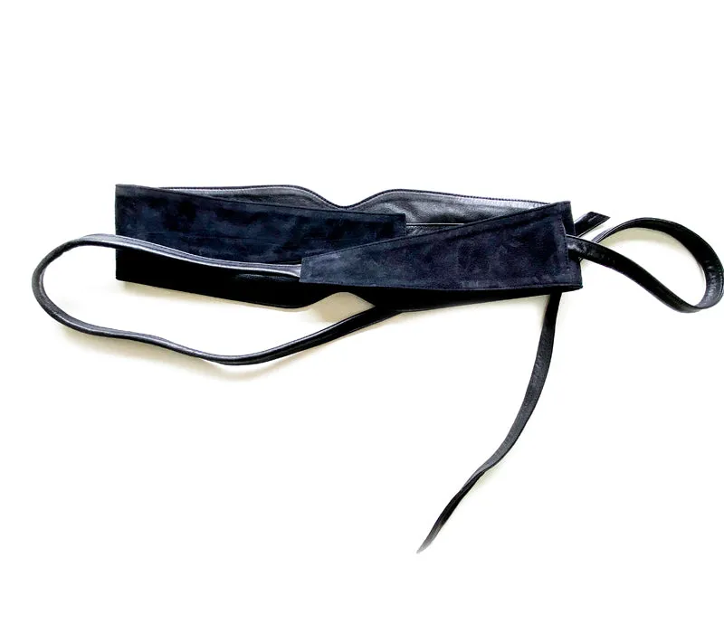 Cyrilla Goatskin Suede Leather Belt