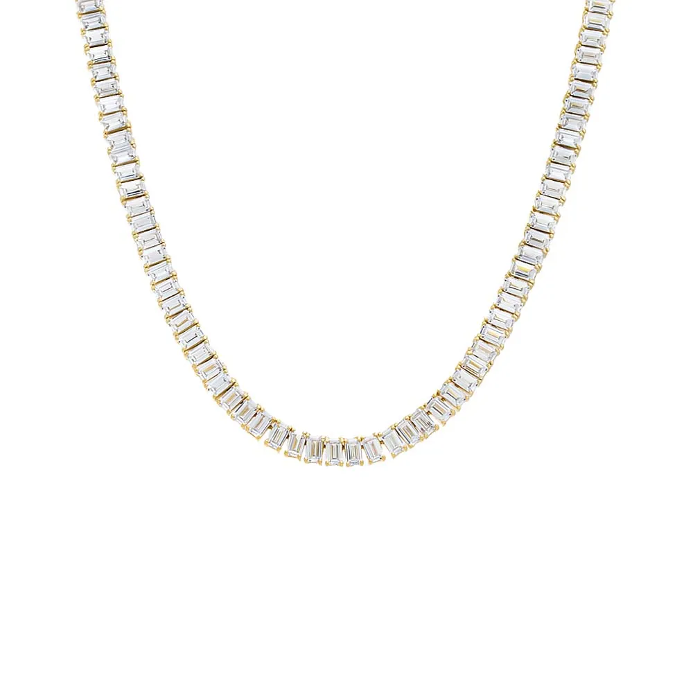CZ Baguette Tennis Necklace