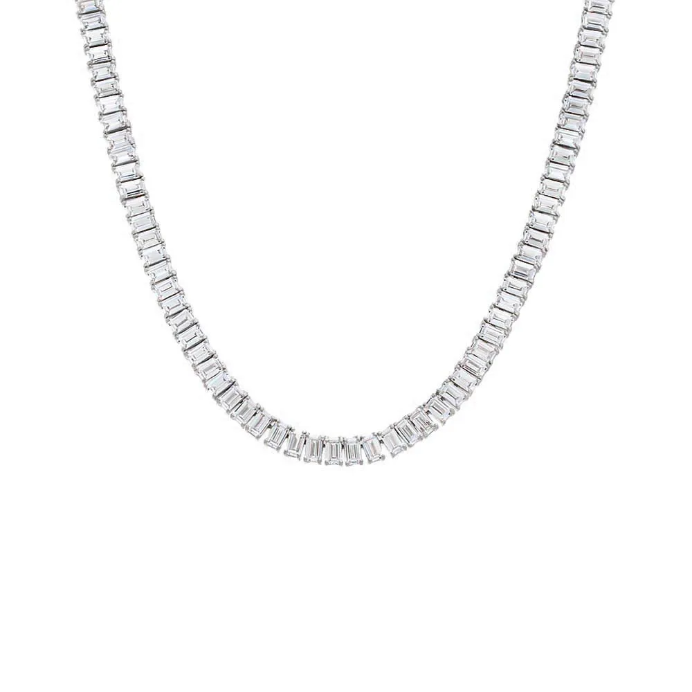 CZ Baguette Tennis Necklace
