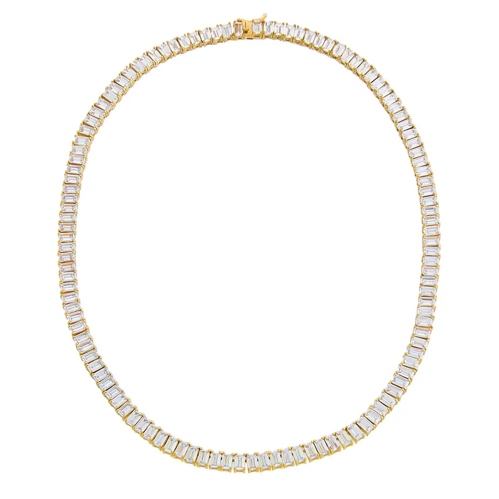 CZ Baguette Tennis Necklace