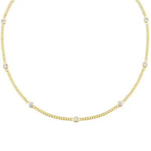 CZ Bezel Cuban Chain Choker