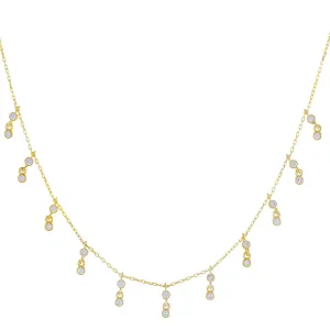 CZ Bezel Dangling Choker