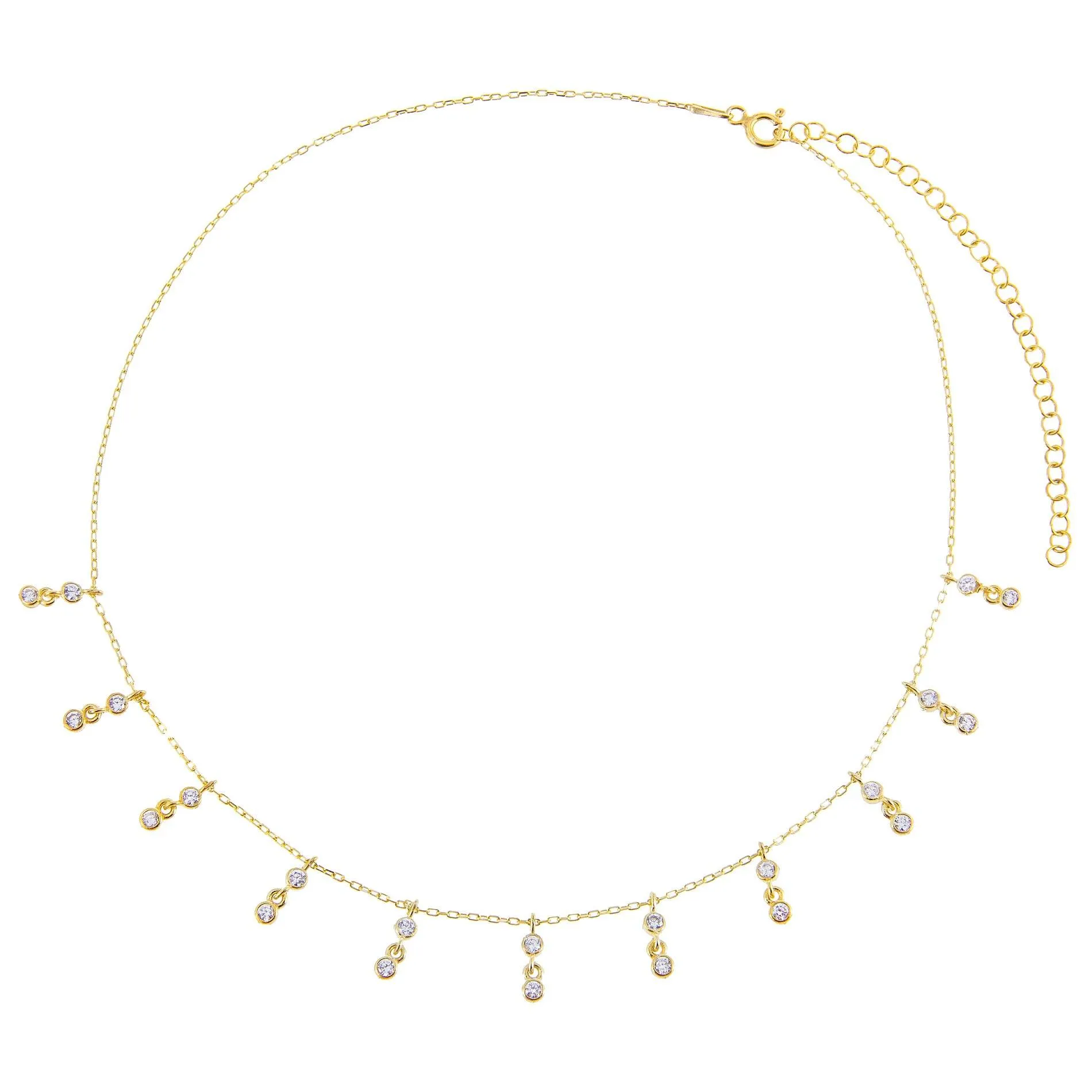 CZ Bezel Dangling Choker