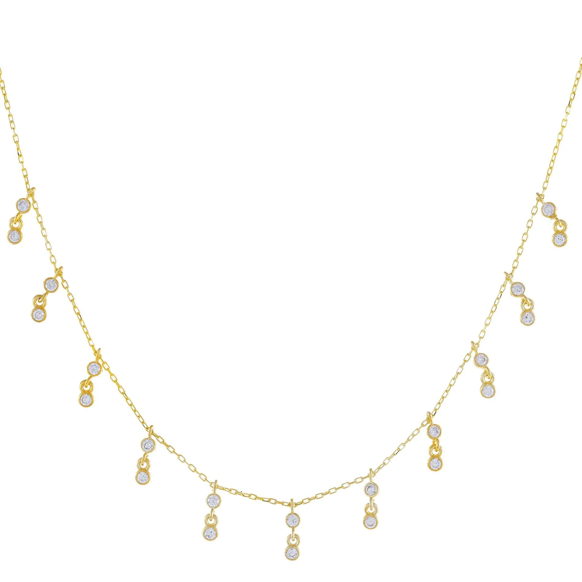 CZ Bezel Dangling Choker