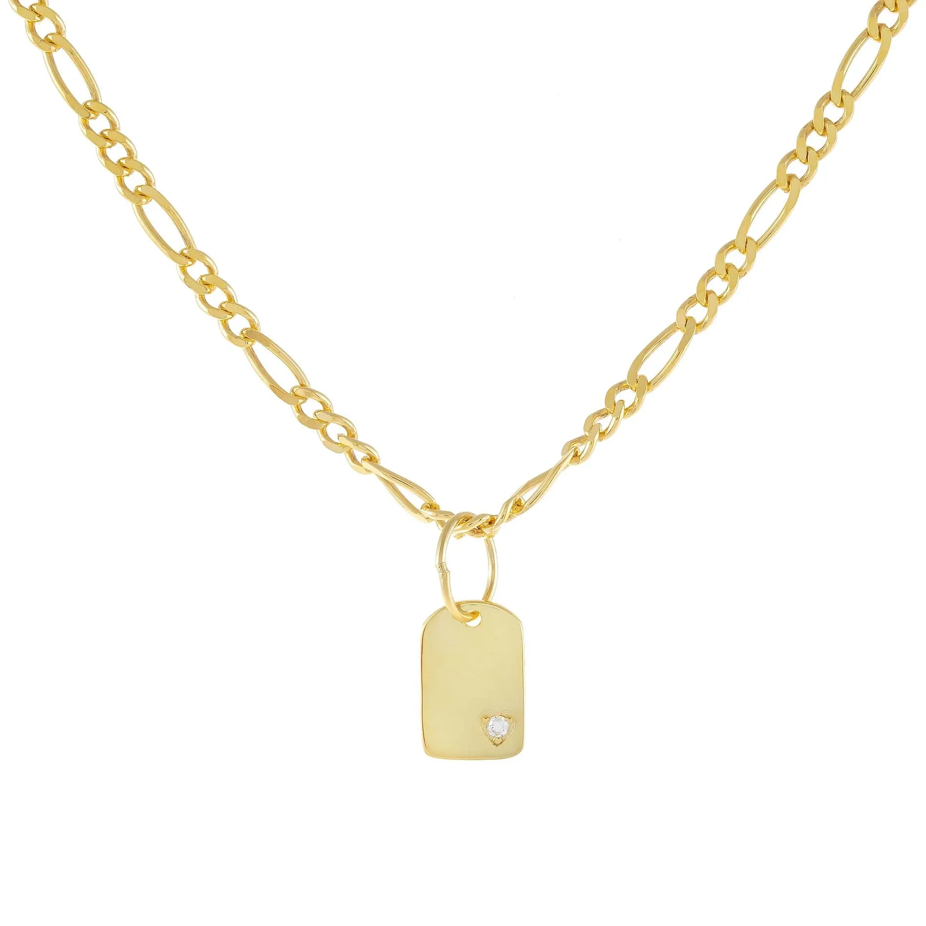 CZ Dog Tag Figaro Choker