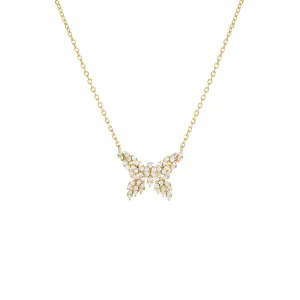 CZ Scattered Marquise Butterfly Necklace