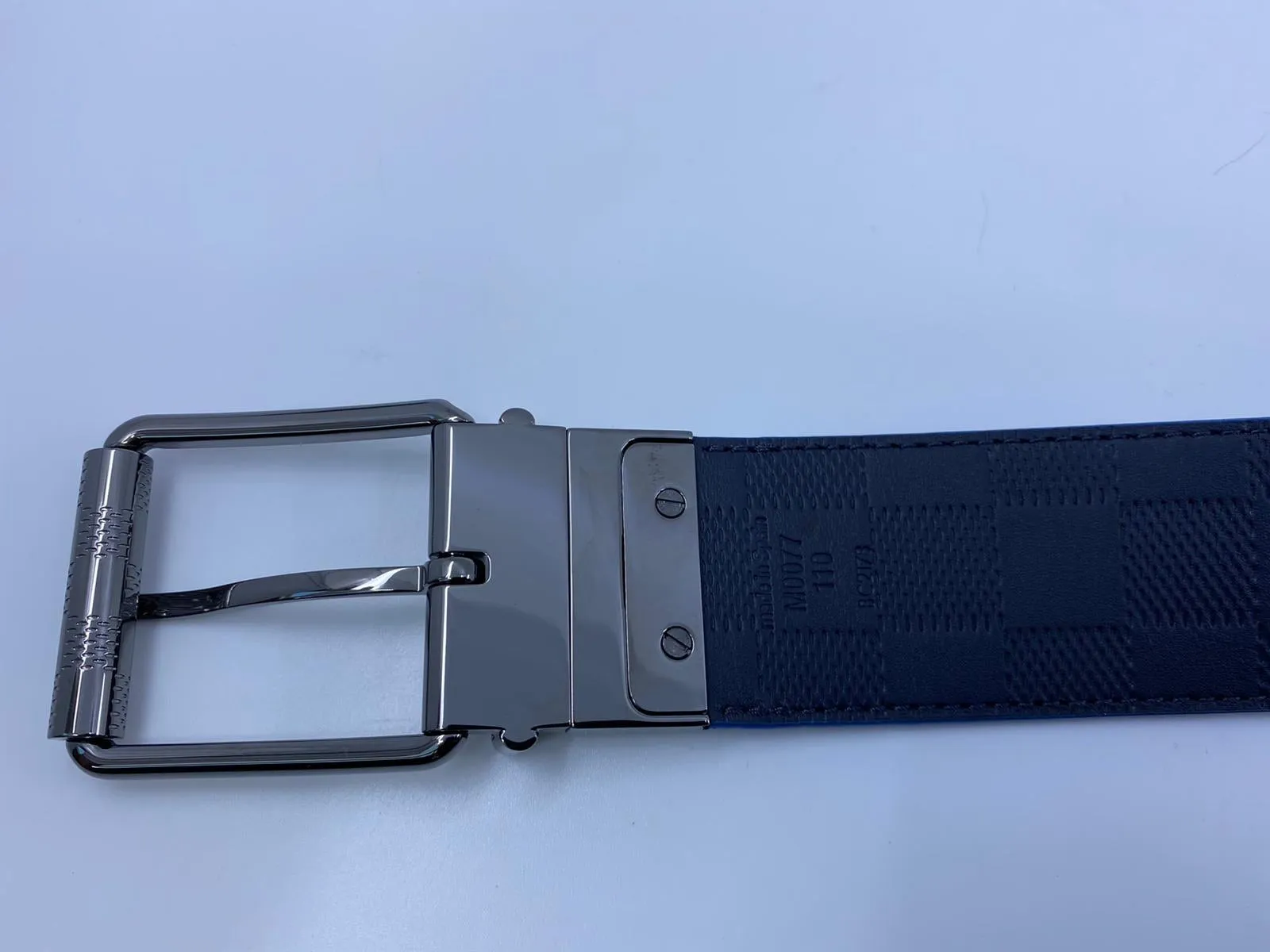 Damier Print Reversible Belt