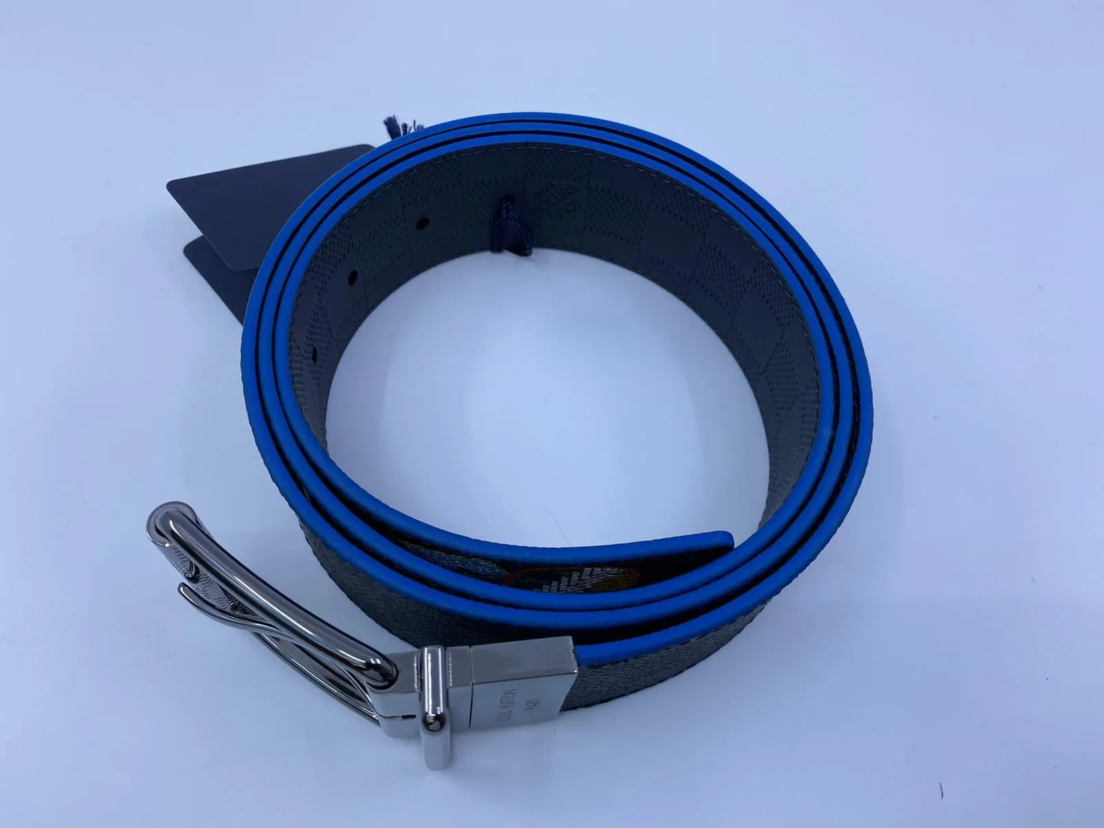 Damier Print Reversible Belt