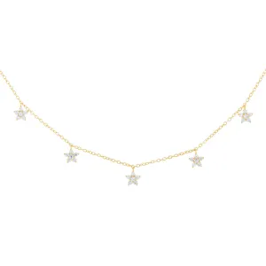 Dangling CZ Flower Choker