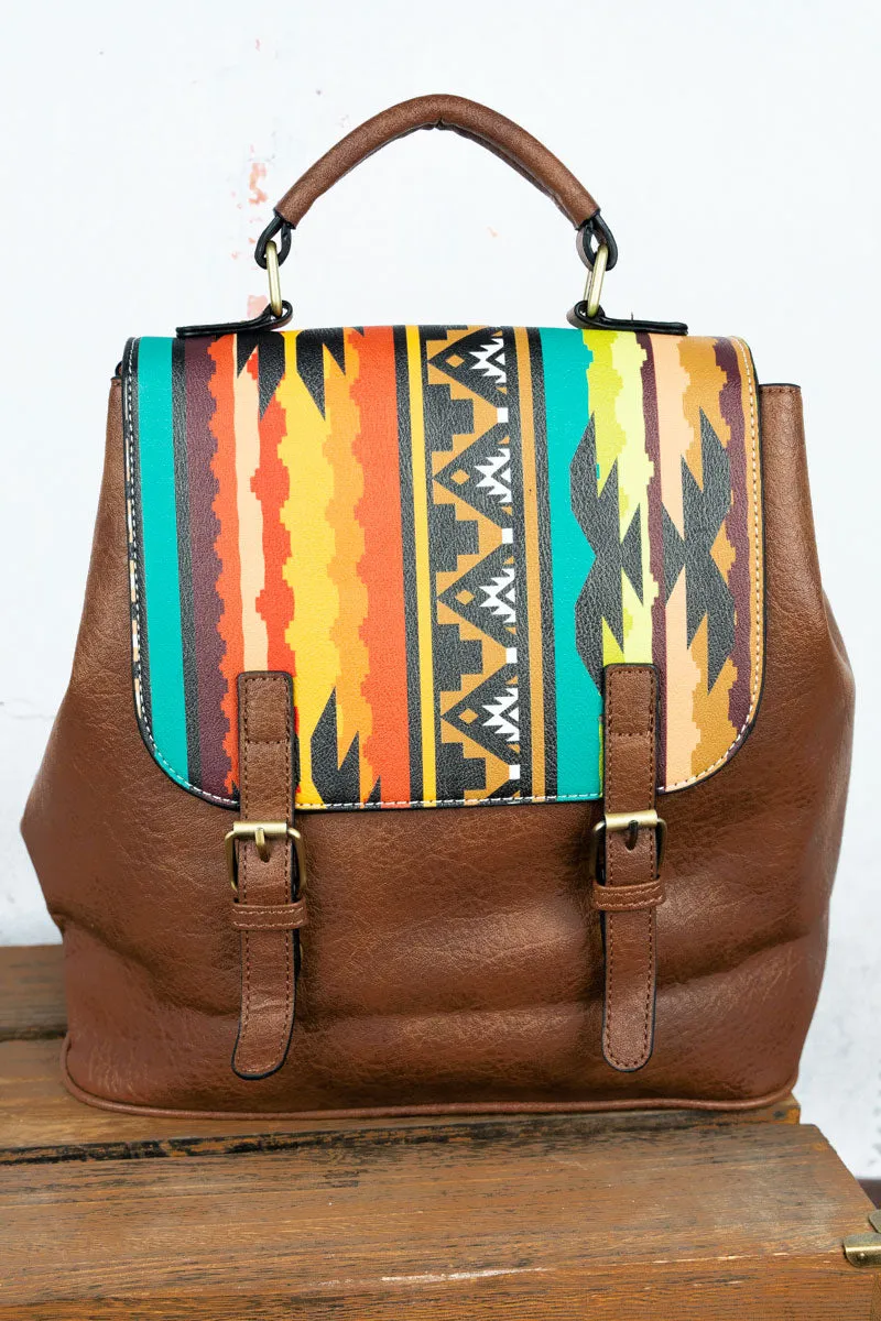 Desert Dusk Faux Leather Satchel Backpack
