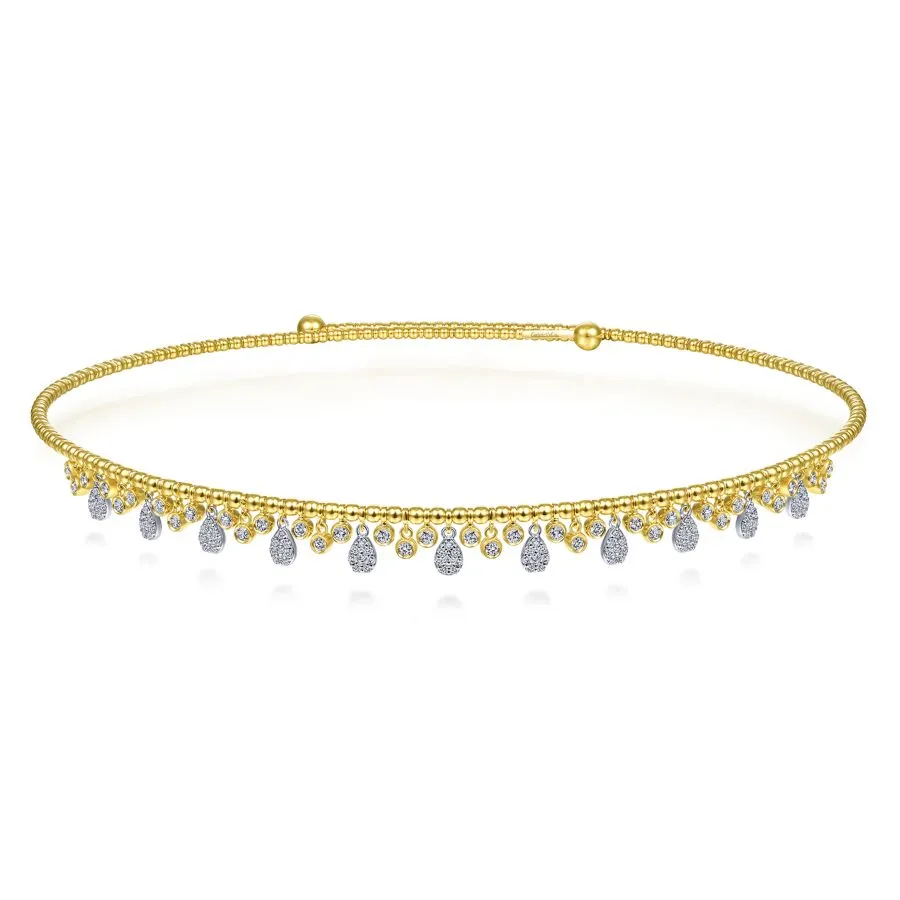 Diamond Choker 14k Yellow & White Gold Necklace