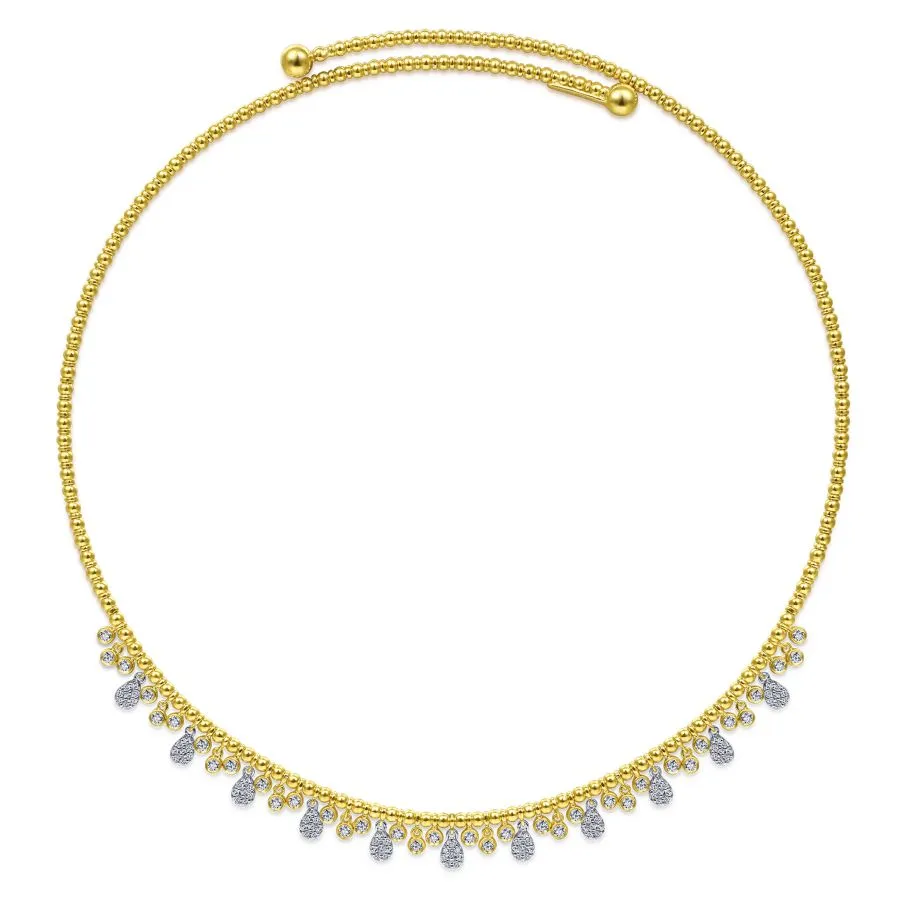Diamond Choker 14k Yellow & White Gold Necklace