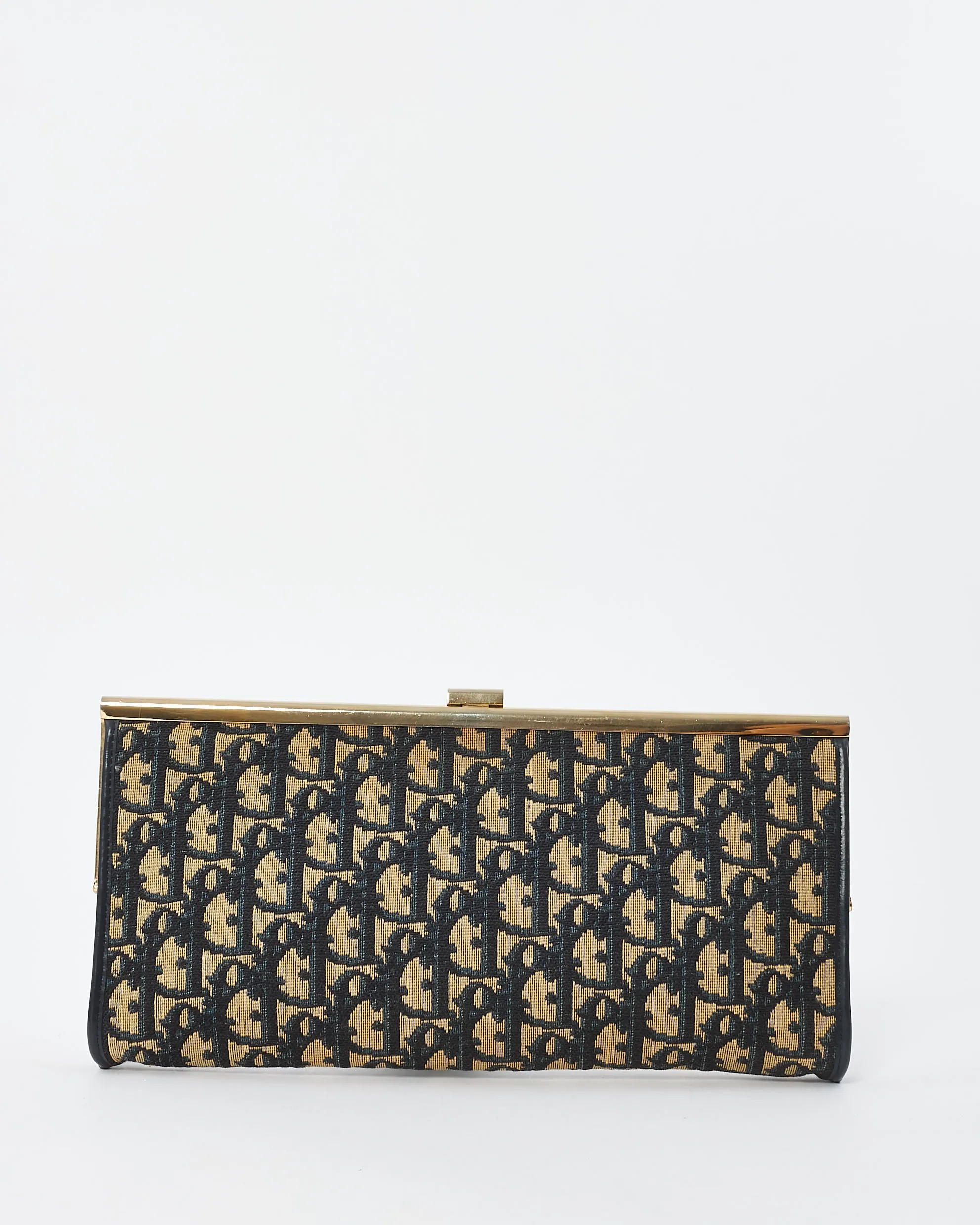 Dior Blue Oblique Canvas Vintage Clutch