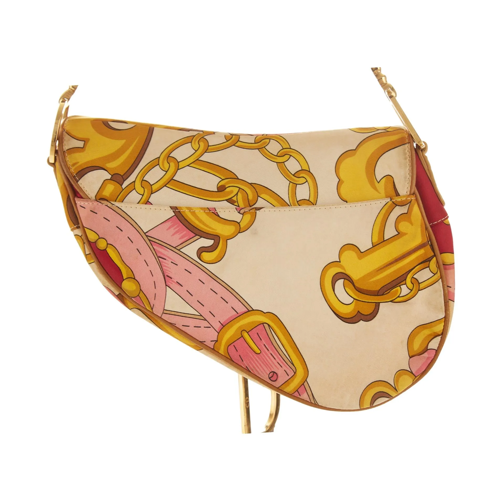 Dior Pink Satin Print Shoulder Bag
