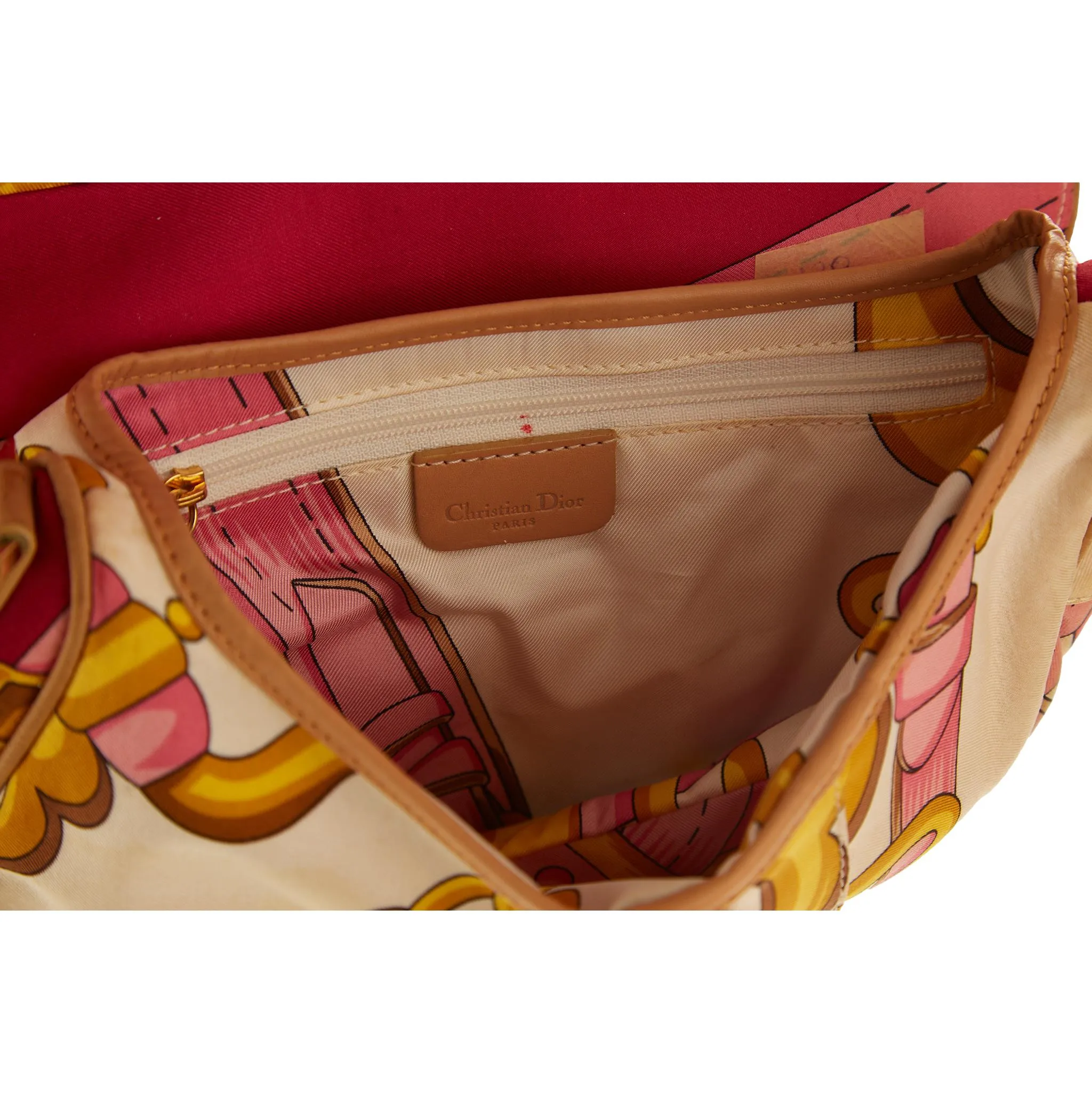 Dior Pink Satin Print Shoulder Bag