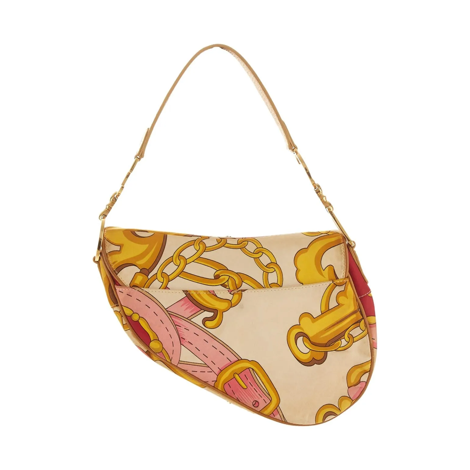 Dior Pink Satin Print Shoulder Bag