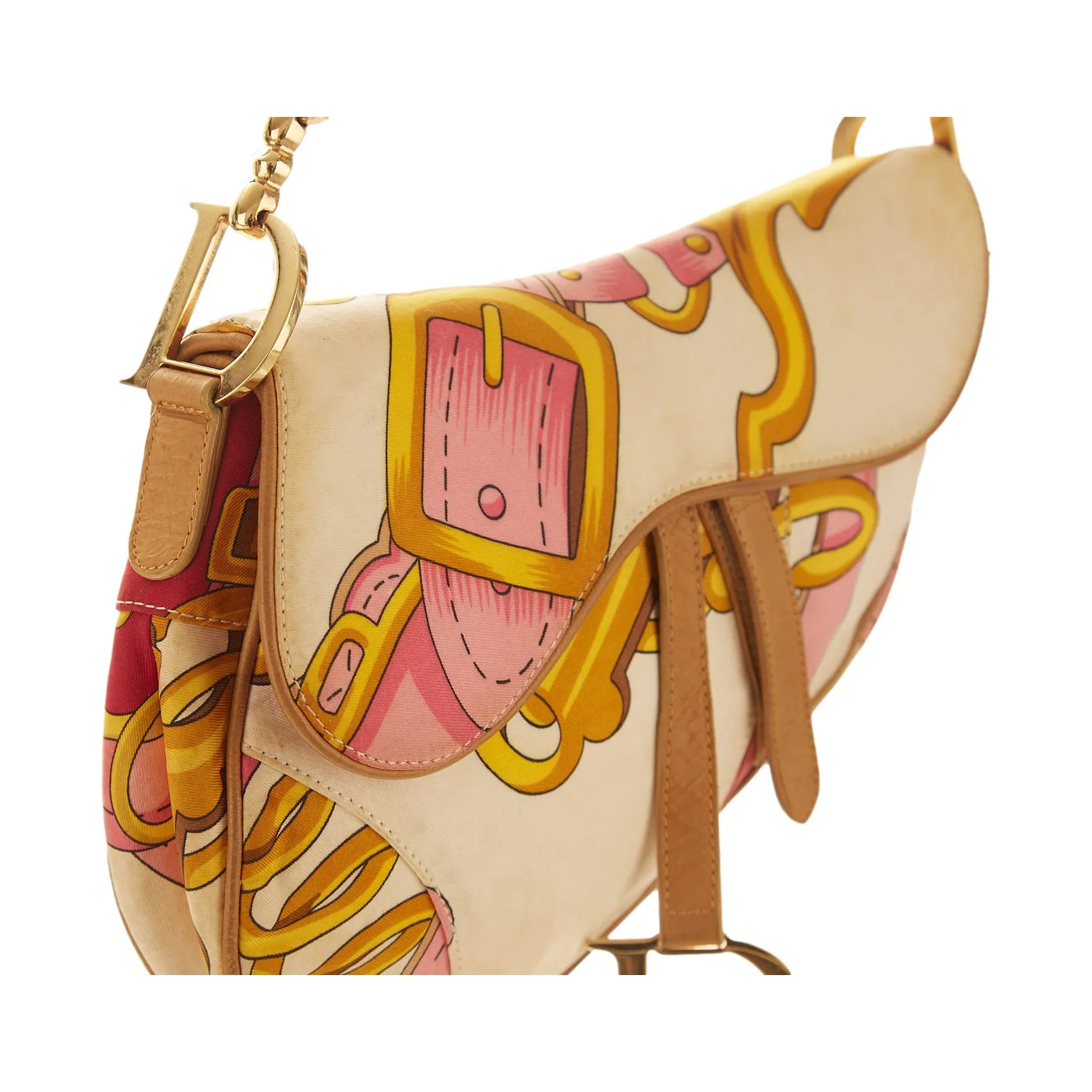 Dior Pink Satin Print Shoulder Bag