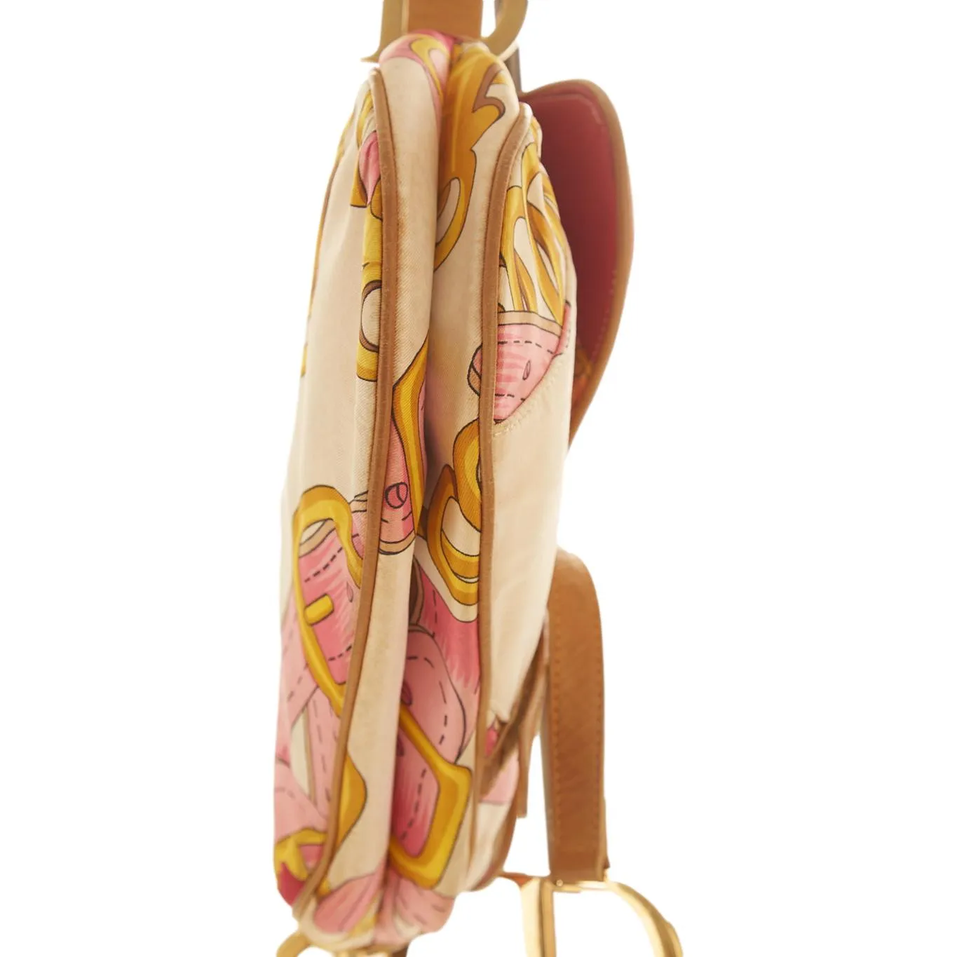 Dior Pink Satin Print Shoulder Bag