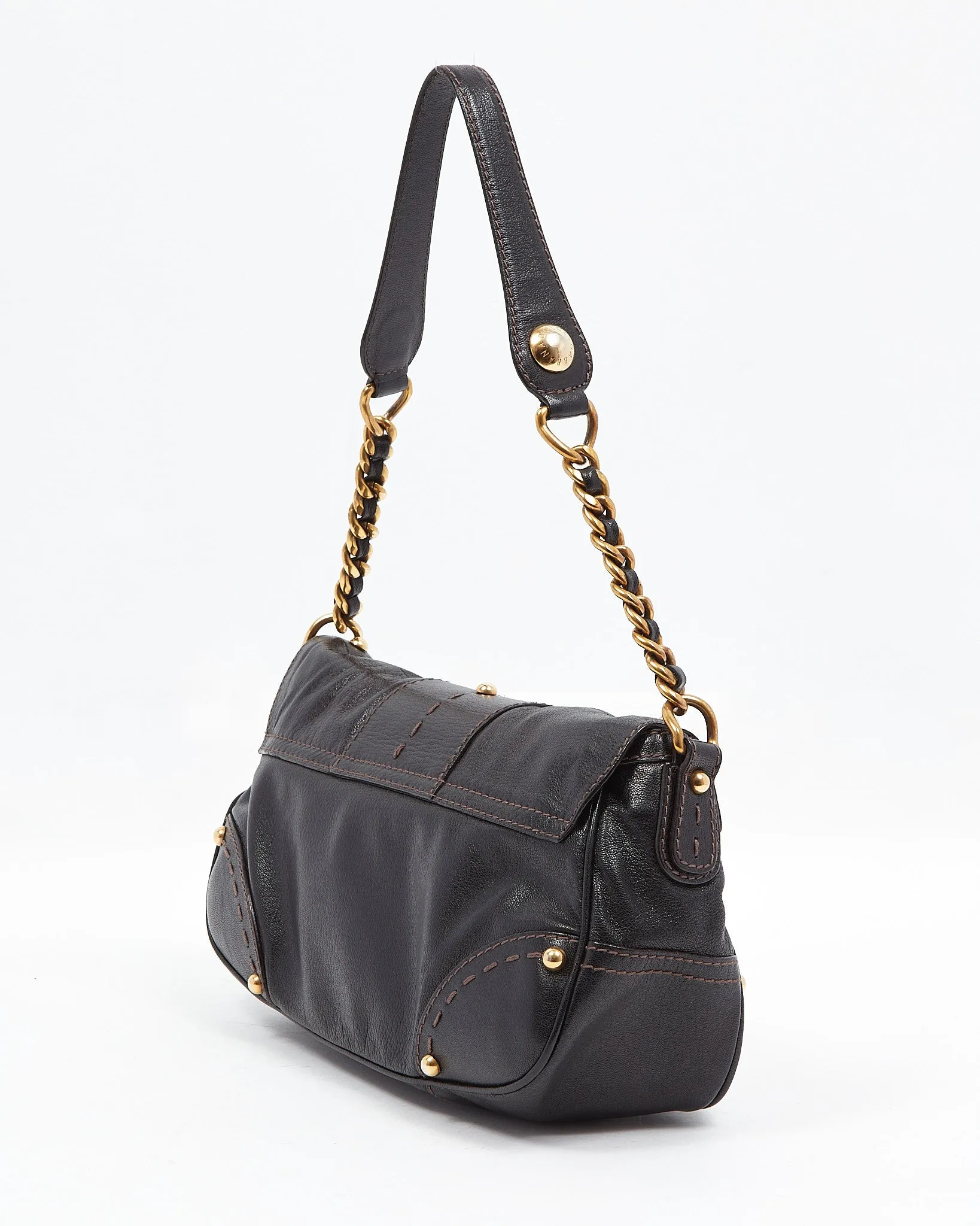 Dolce & Gabbana Black Leather Vintage Shoulder Bag
