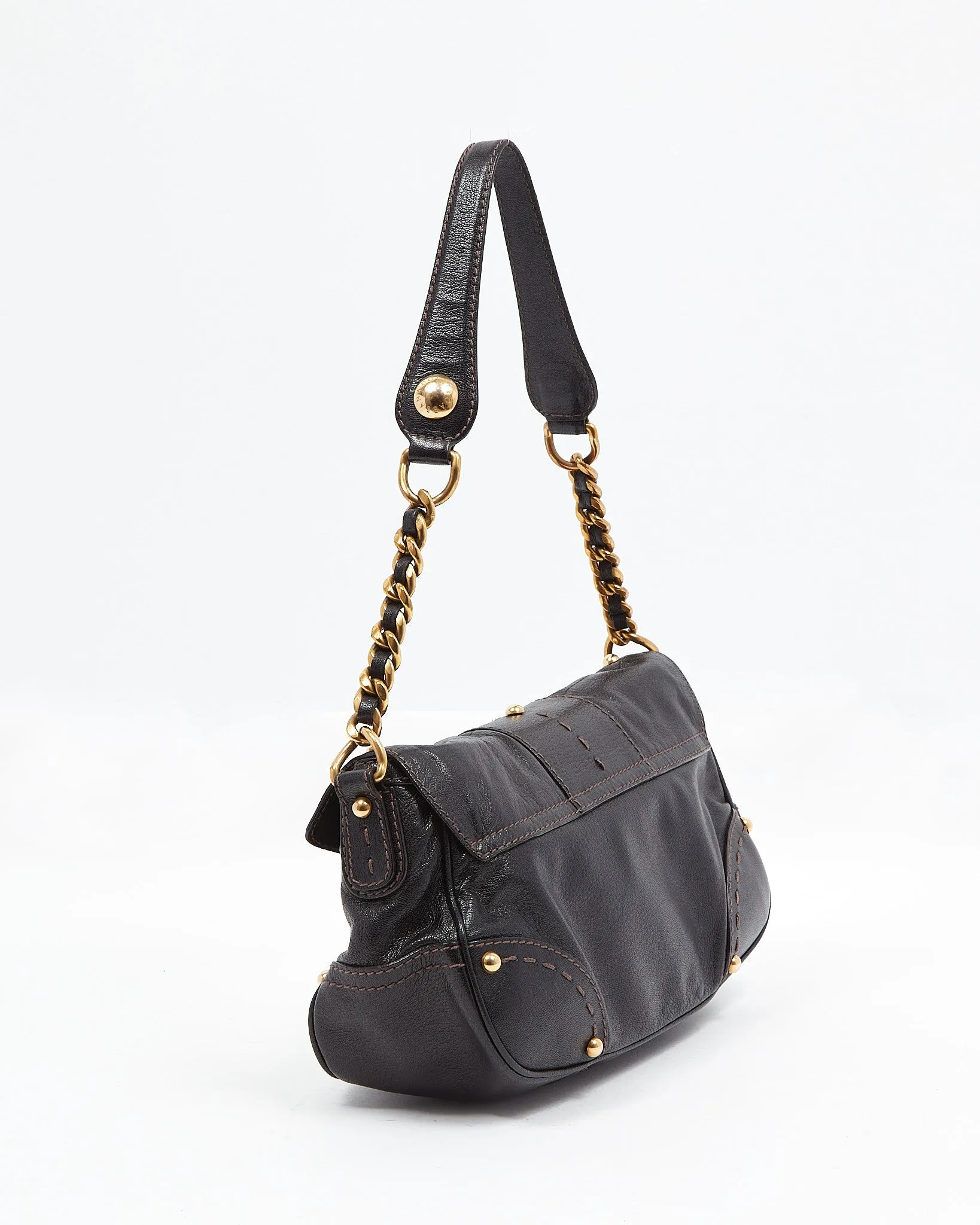 Dolce & Gabbana Black Leather Vintage Shoulder Bag