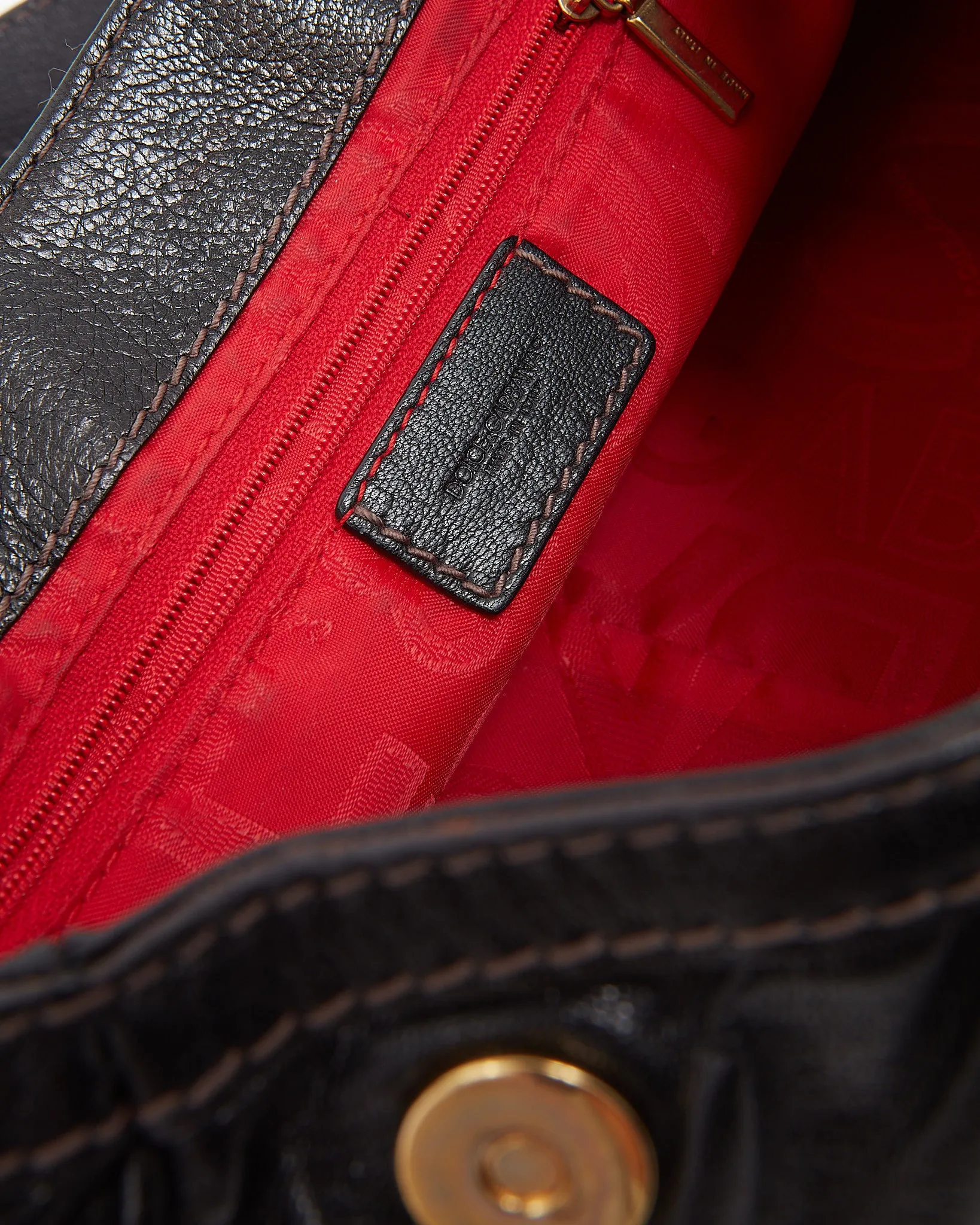Dolce & Gabbana Black Leather Vintage Shoulder Bag
