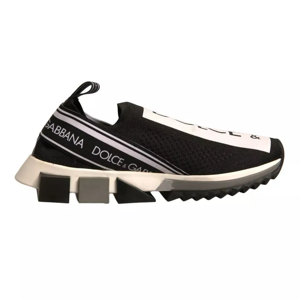 Dolce&Gabbana Sorrento Men Black Sneakers Polyester Flat Trainer Shoes EUR 39.5