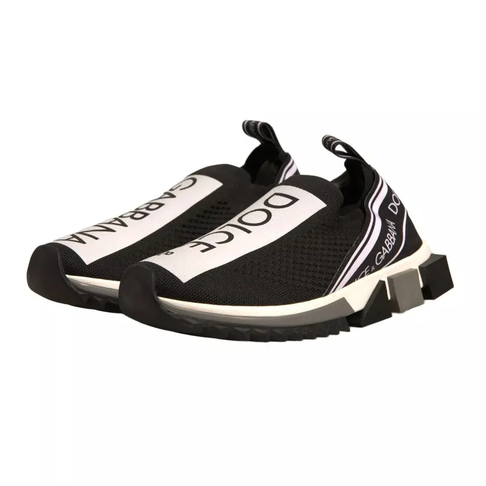 Dolce&Gabbana Sorrento Men Black Sneakers Polyester Flat Trainer Shoes EUR 39.5