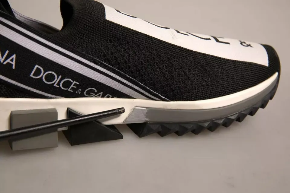 Dolce&Gabbana Sorrento Men Black Sneakers Polyester Flat Trainer Shoes EUR 39.5