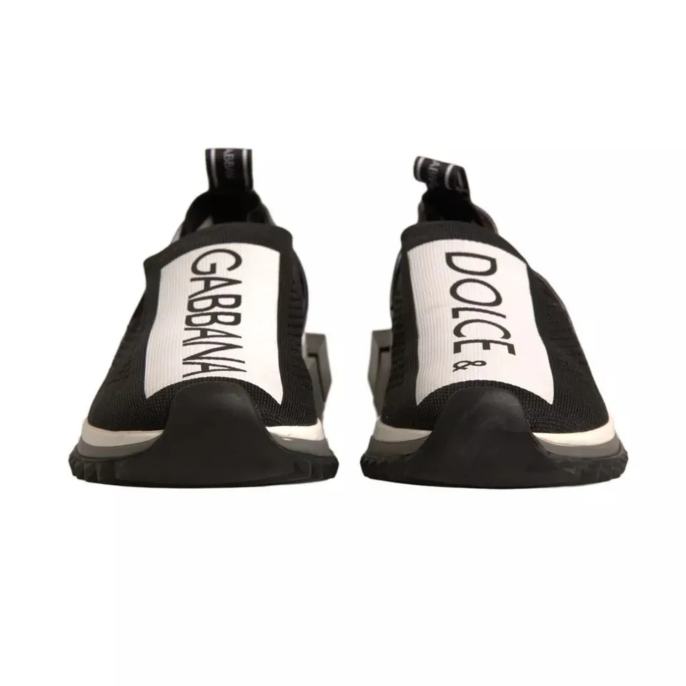 Dolce&Gabbana Sorrento Men Black Sneakers Polyester Flat Trainer Shoes EUR 39.5