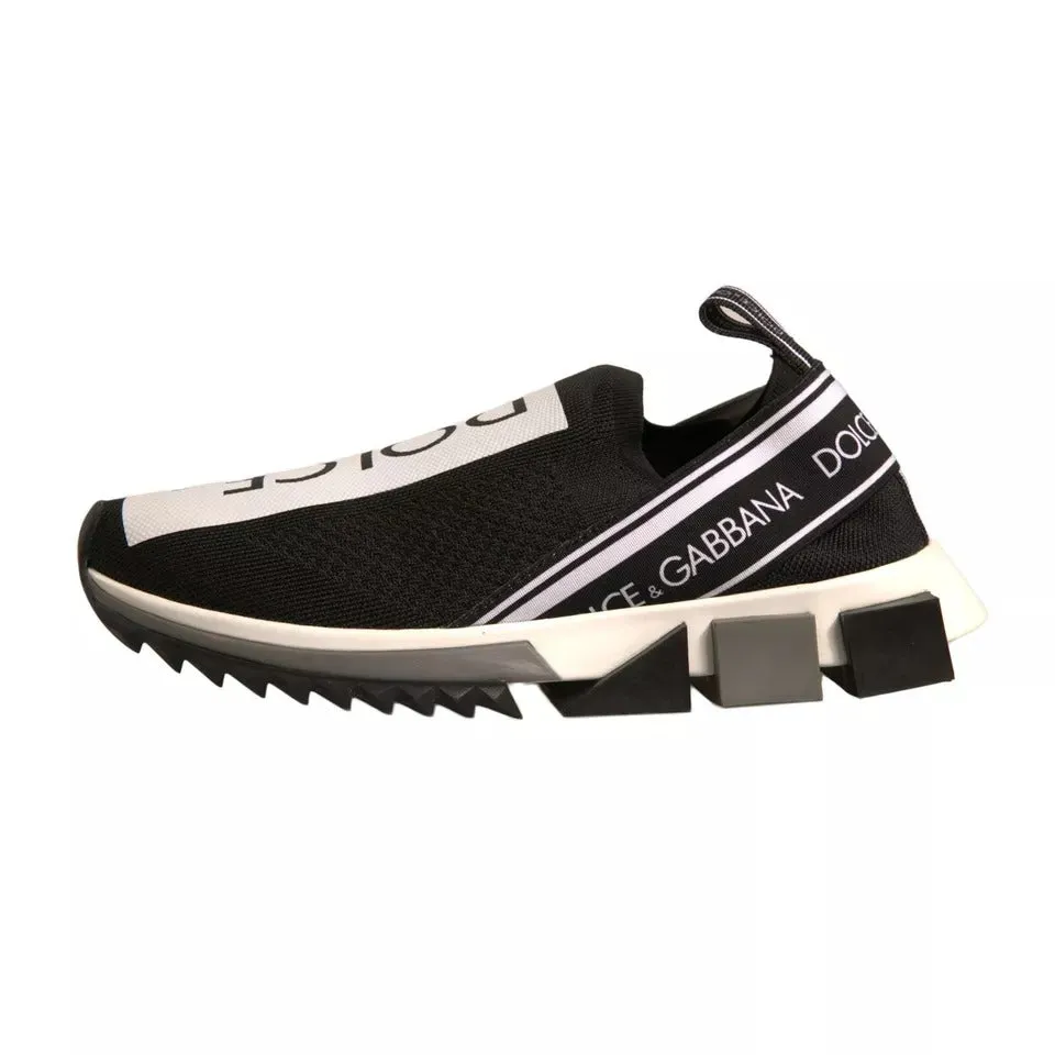 Dolce&Gabbana Sorrento Men Black Sneakers Polyester Flat Trainer Shoes EUR 39.5