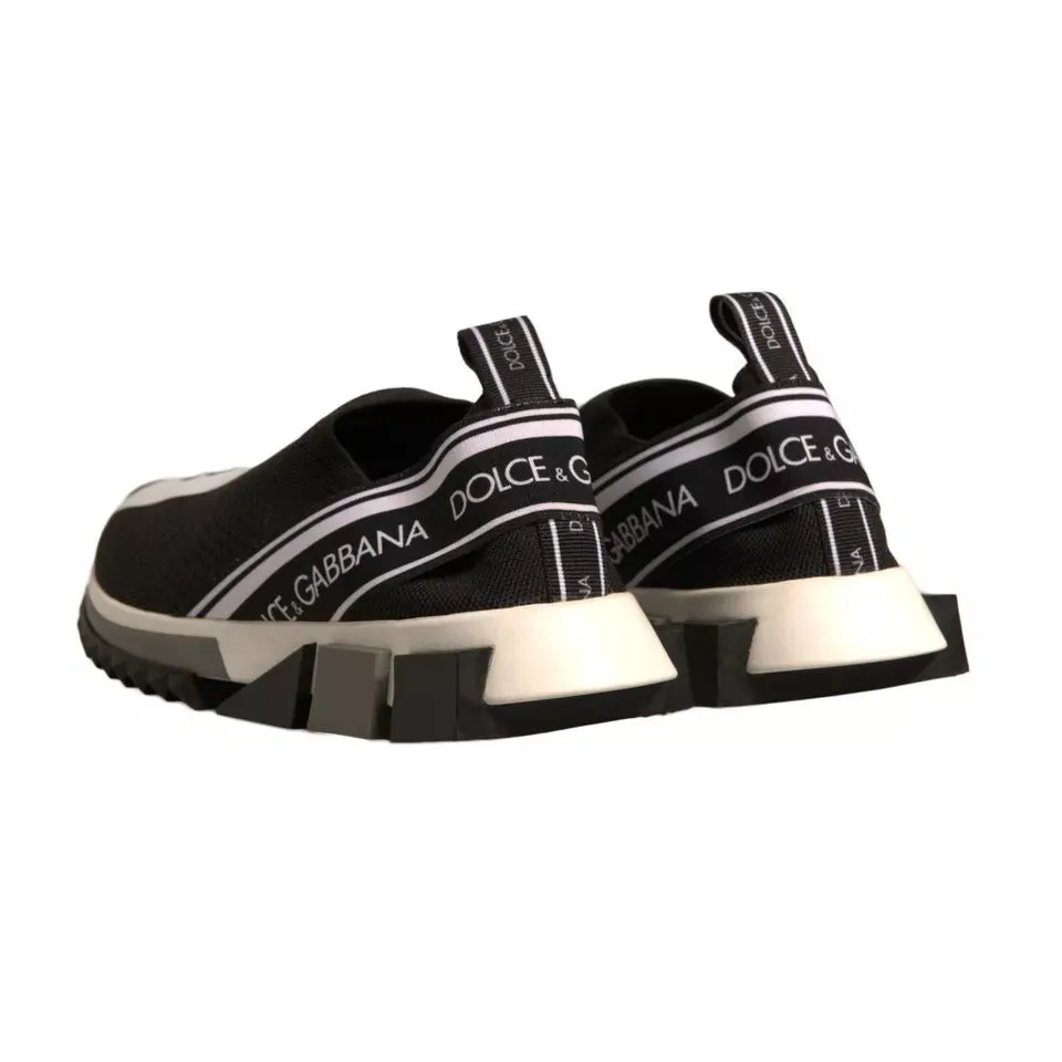 Dolce&Gabbana Sorrento Men Black Sneakers Polyester Flat Trainer Shoes EUR 39.5