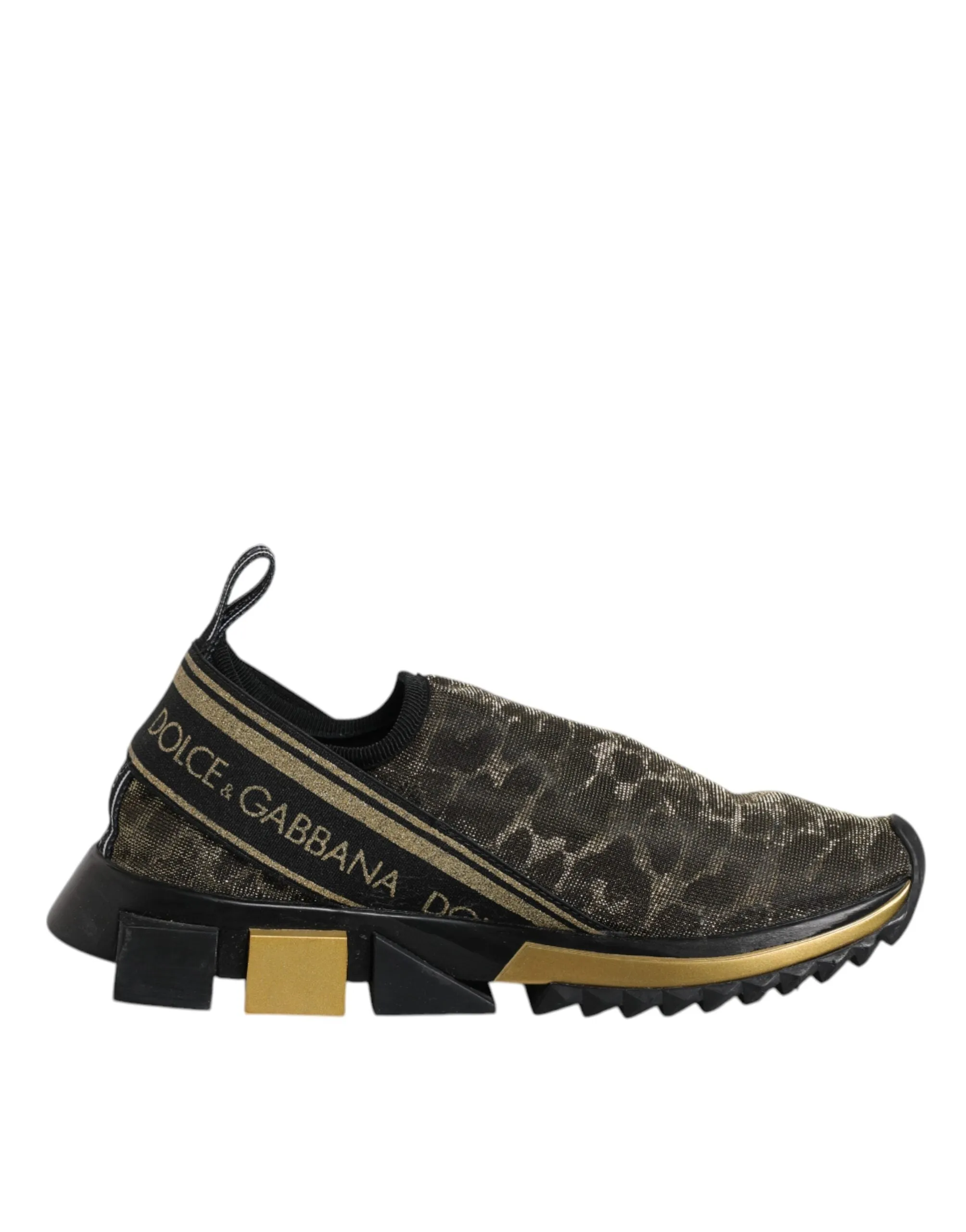 Dolce&Gabbana Sorrento Women Gold Sneakers Polyester Leopard Trainer Shoes EU 37