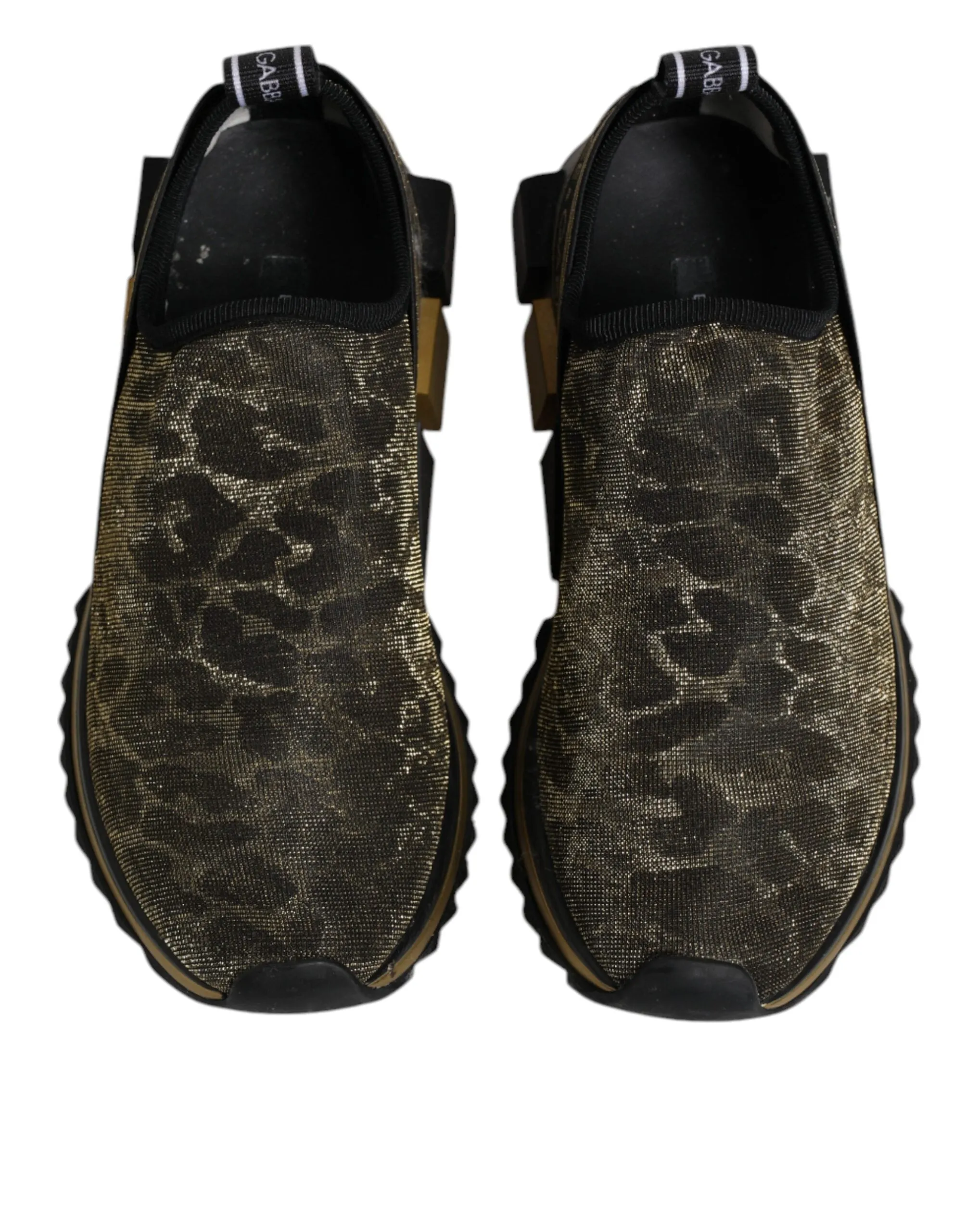 Dolce&Gabbana Sorrento Women Gold Sneakers Polyester Leopard Trainer Shoes EU 37