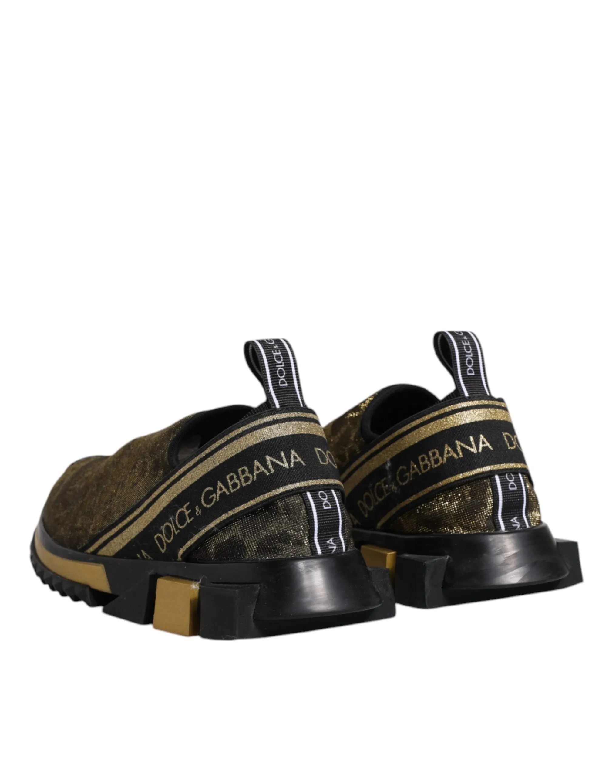 Dolce&Gabbana Sorrento Women Gold Sneakers Polyester Leopard Trainer Shoes EU 37