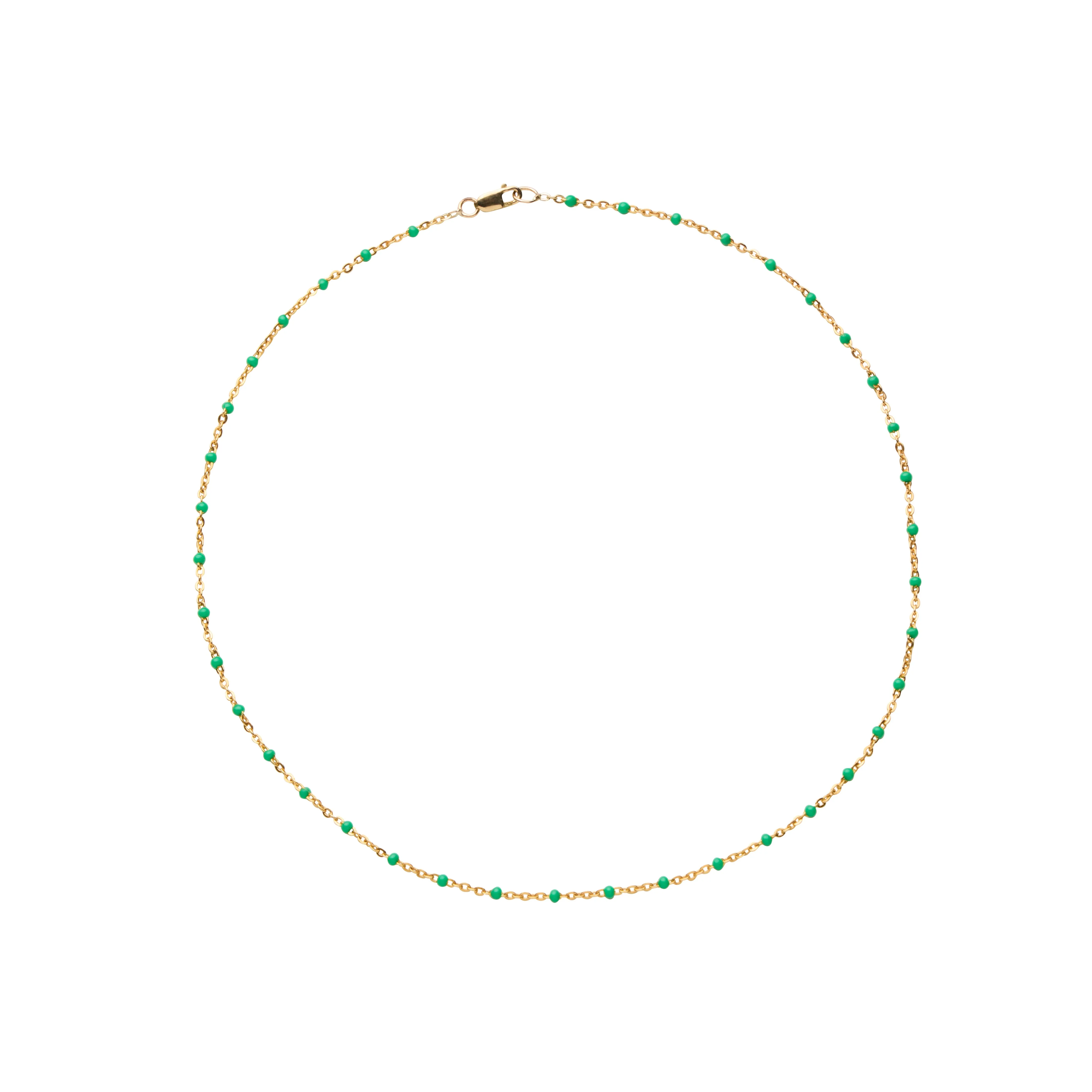 Emerald Enamel Choker - 14K Gold Filled
