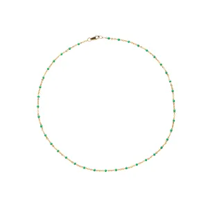 Emerald Enamel Choker - 14K Gold Filled