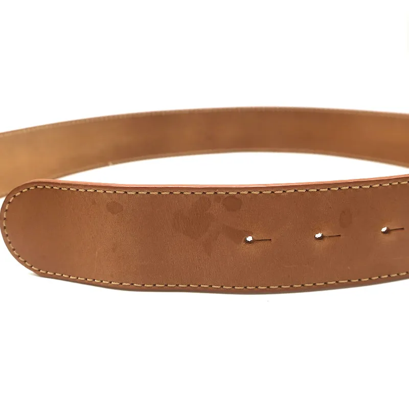 Etro Carved Buckle Belt Tan Leather Size 90