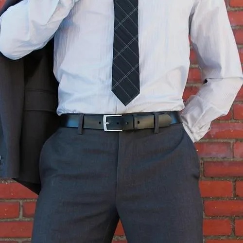 Everyday Belt -  Black with Silver Hardware
