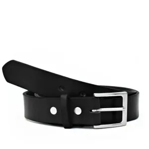 Everyday Belt -  Black with Silver Hardware