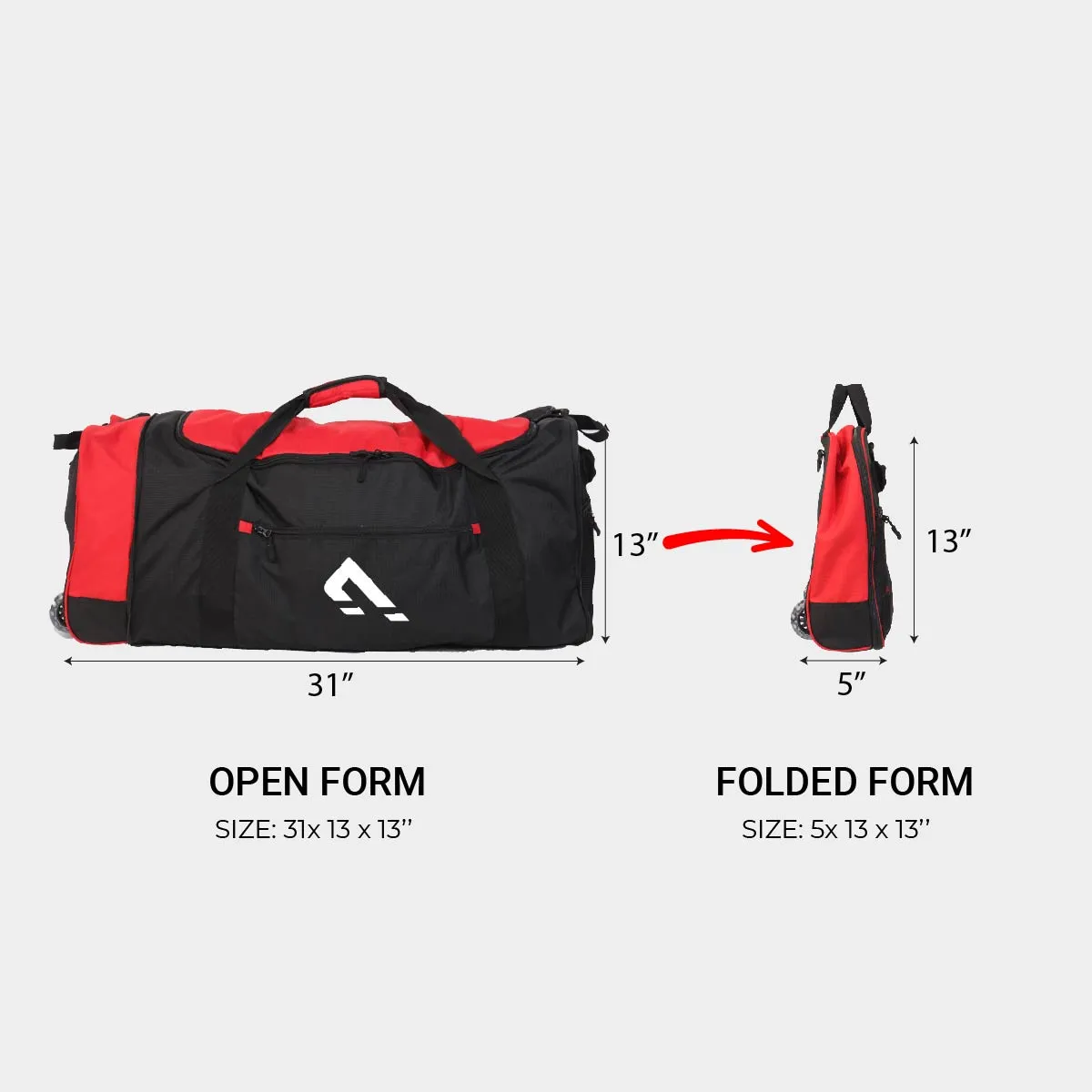 Expandable Duffel Bag - Red/Black