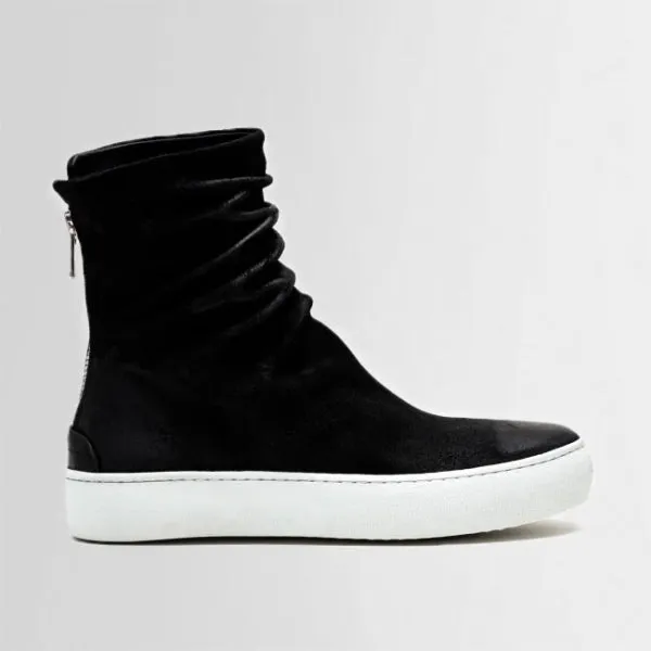 FARA waxed suede BLACK/WHITE
