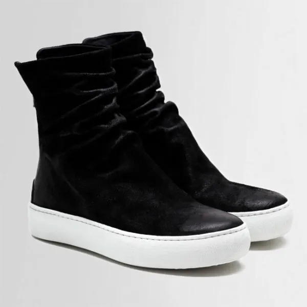 FARA waxed suede BLACK/WHITE