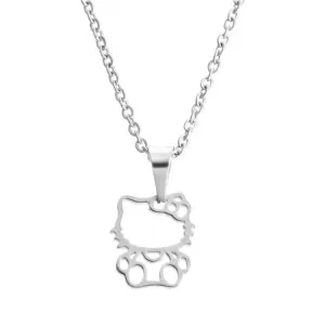 Fashion New Stainless Steel Necklace,Cute Hollow Out Kitty Cats
