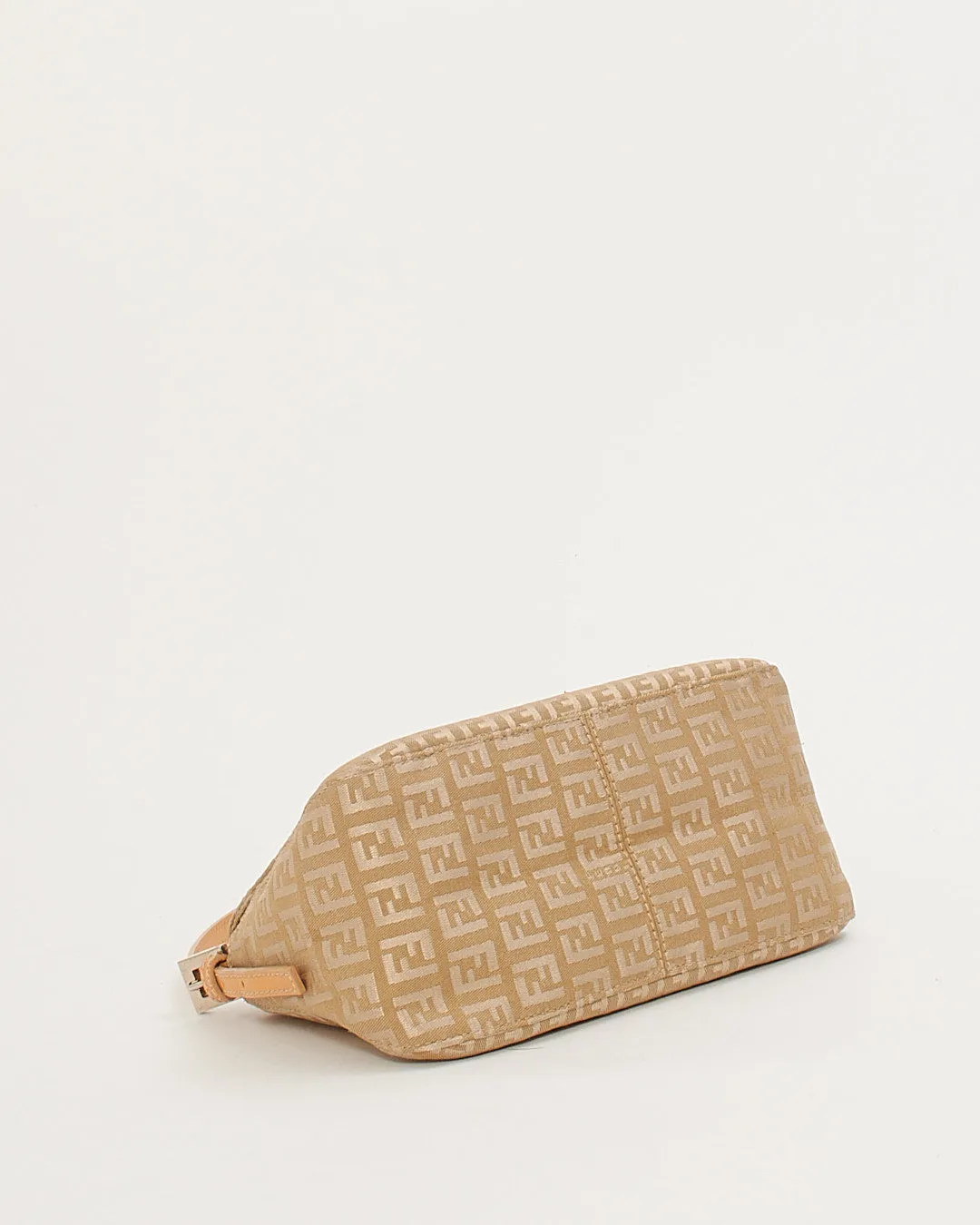 Fendi Beige Zucchino Canvas Small Mamma Baguette Shoulder Bag