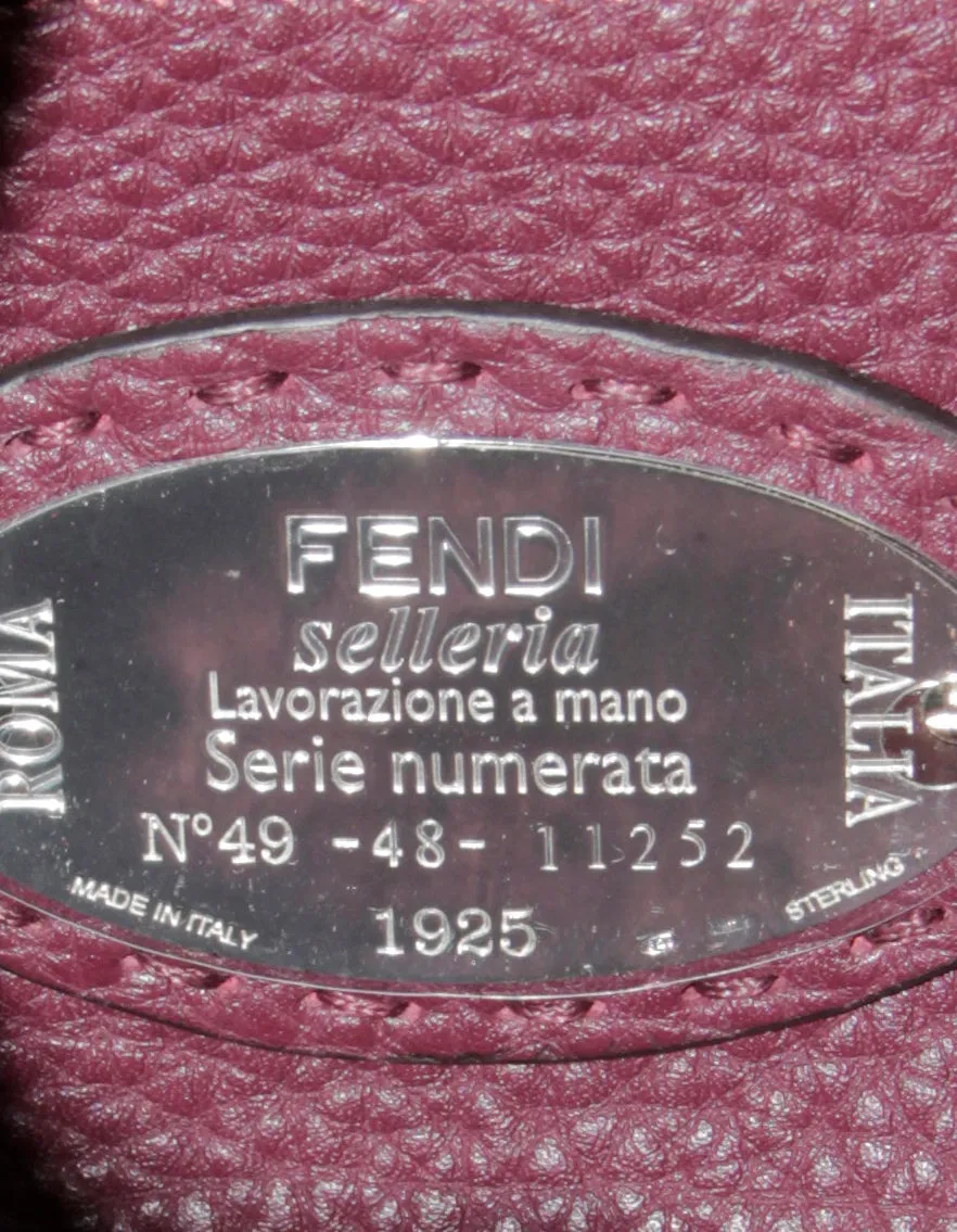 Fendi Bordeaux Selleria Medium Peekaboo Satchel Bag w/ Snakeskin