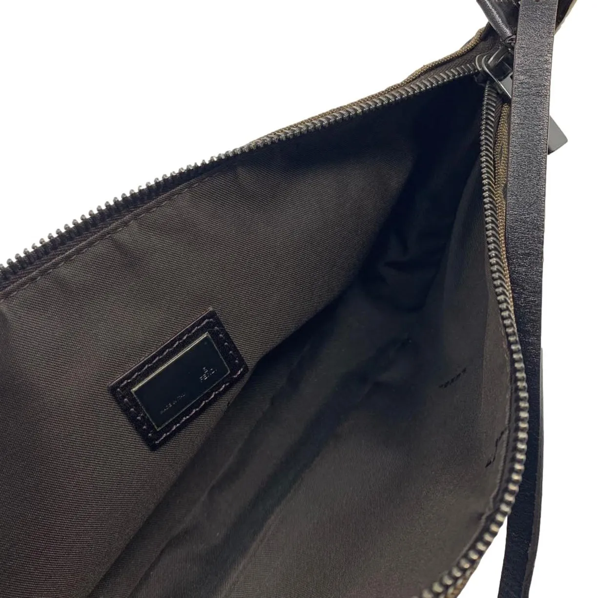 Fendi Brown Logo Rounded Shoulder Bag