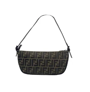 Fendi Brown Logo Rounded Shoulder Bag