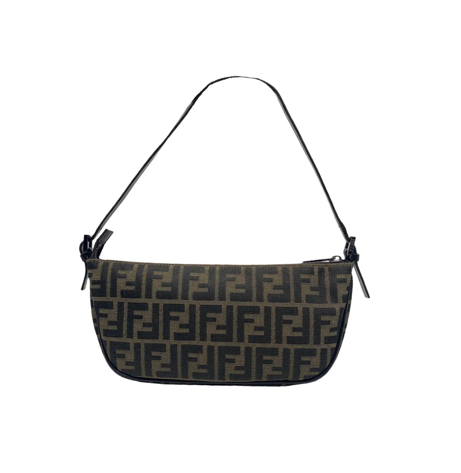 Fendi Brown Logo Rounded Shoulder Bag