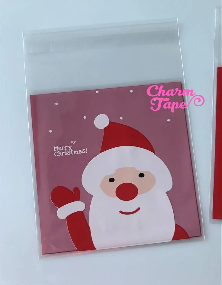 Festive Snowman or Santa Gift Bags Cello Bags Self-adhesive Cookie bags - Favors Bags - Party bags 20/50/100 bags CB58 CB59